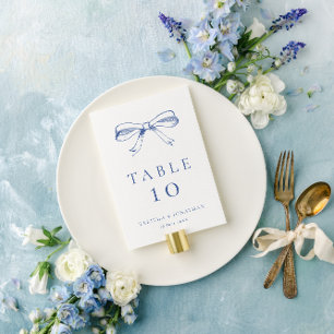 Numéro De Table Mariage à mâchoires bleu Vintage