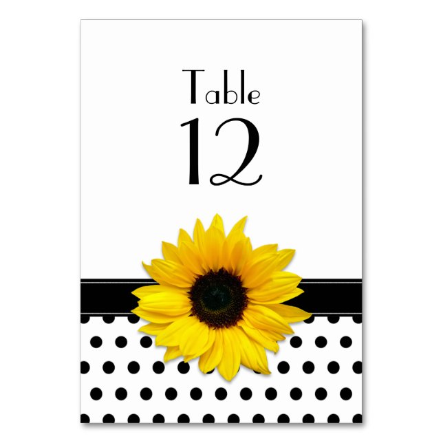Numéro De Table Mariage à points Polka blanc noir (Par défaut)