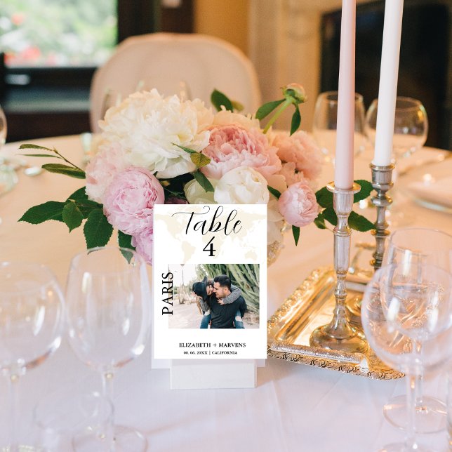 Numéro De Table Mariage à thème Voyage Destination moderne (Créateur téléchargé)