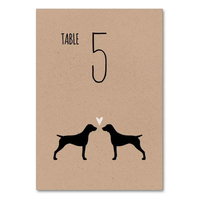 Numéro De Table Mariage allemand Pointer Dog Silhouettes (Par défaut)