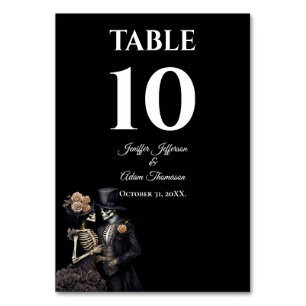 Numéro De Table Mariage alternatif gothique rouge Halloween