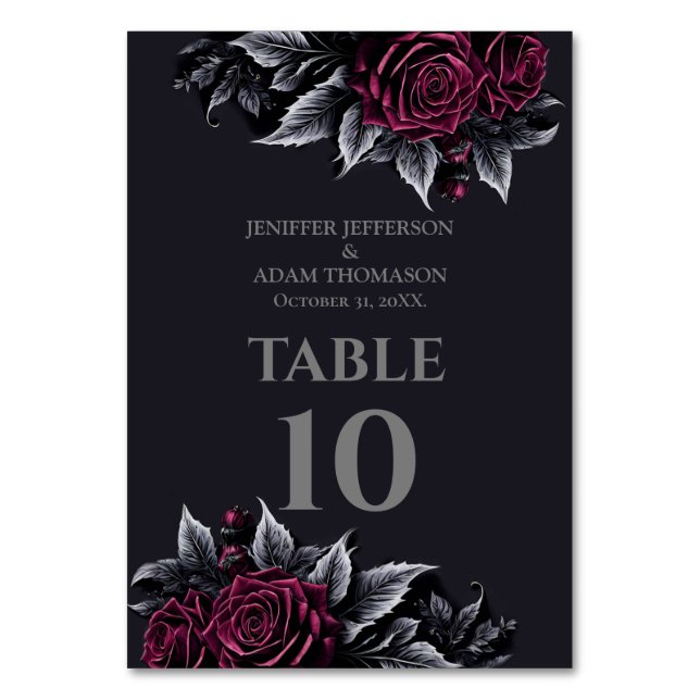 Numéro De Table Mariage alternatif Halloween gothique violet (Par défaut)