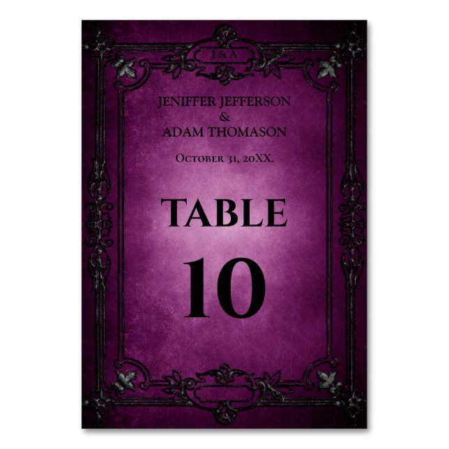 Numéro De Table Mariage alternatif Halloween gothique violet (Par défaut)