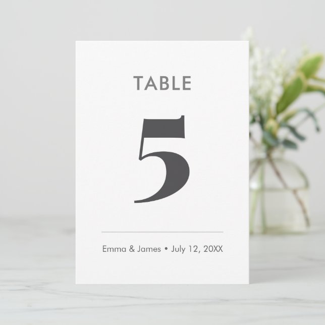 Numéro de table Mariage Ampersand Minimaliste (Debout devant)
