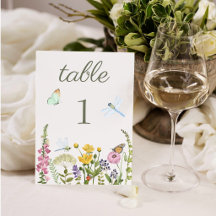Mariage aquarelle papillon libellule fleur sauvage