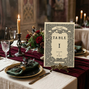 Numéro De Table Mariage au blason de dragon à nœud celtique vintag