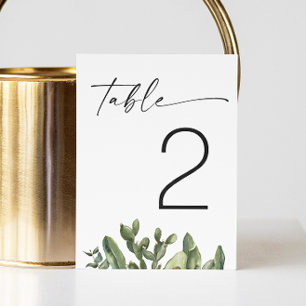 Numéro De Table Mariage au Cactus Aquarelle Désert Moderne Éléga