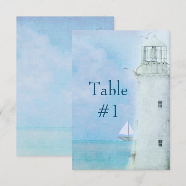 Numéro de table - Mariage au phare (Devant / Derrière)