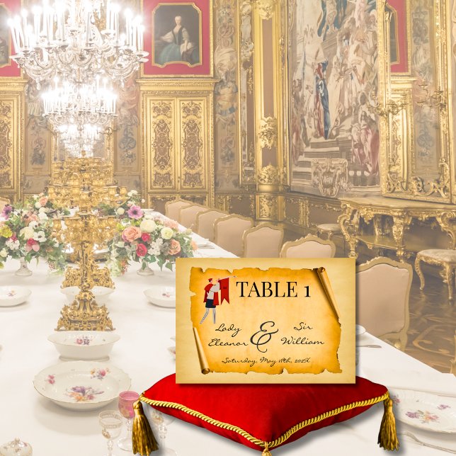 Numéro De Table Mariage au Style de Parchemin Médiéval Vieilli (Créateur téléchargé)