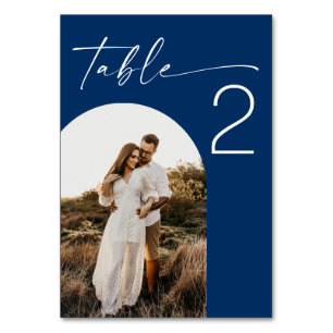 Numéro De Table Mariage au Yacht Club Deep Blue Navy Photo d'arc