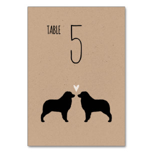 Numéro De Table Mariage australien des silhouettes de chien berger