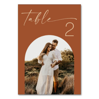 Numéro De Table Mariage Automnal en Terracotta Chaud | Photo Moder