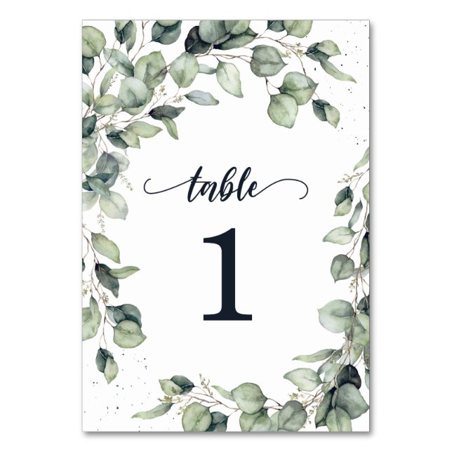 Numéro De Table Mariage aux feuilles d'eucalyptus (Par défaut)