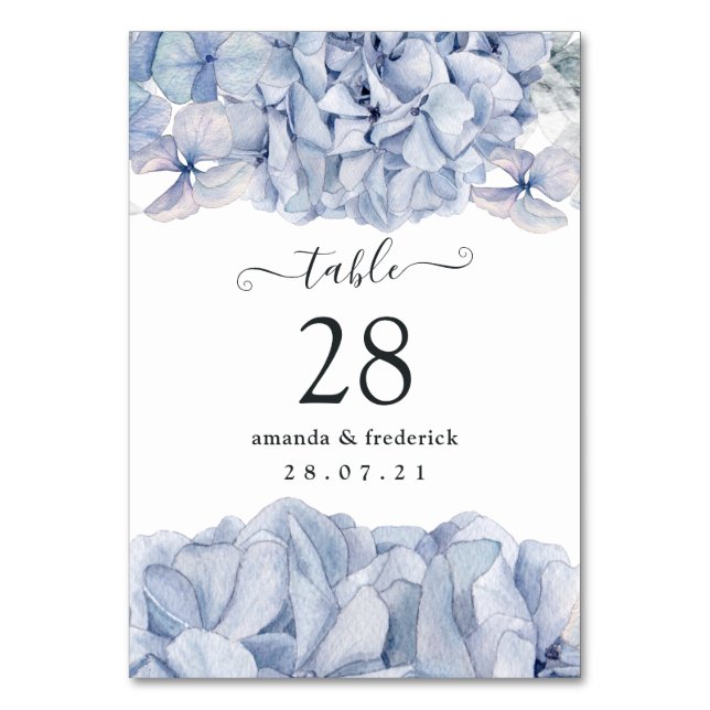 Numéro De Table Mariage aux Hortensias Bleus (Par défaut)