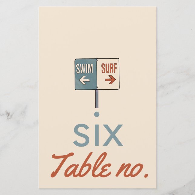 Numéro de table mariage avec animaux de l'océan po (Devant)