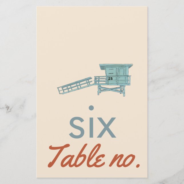 Numéro de table mariage avec animaux de l'océan po (Devant)