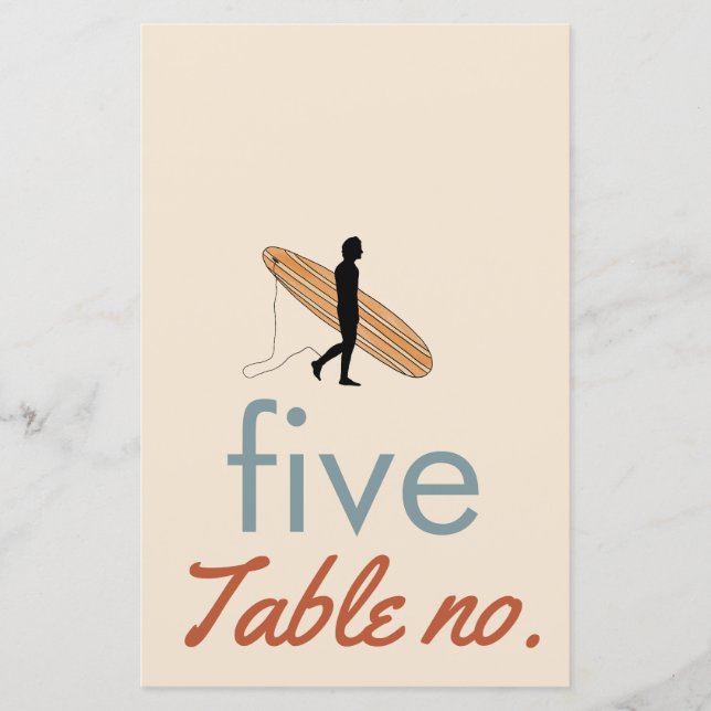 Numéro de table mariage avec animaux de l'océan po (Devant)