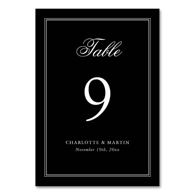 Numéro De Table Mariage avec scénario noir et blanc (Par défaut)