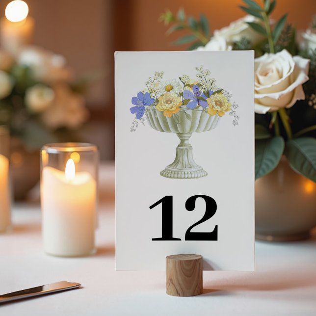 Numéro De Table Mariage avec Urne Florale de Jardin Toscane Romant (Créateur téléchargé)