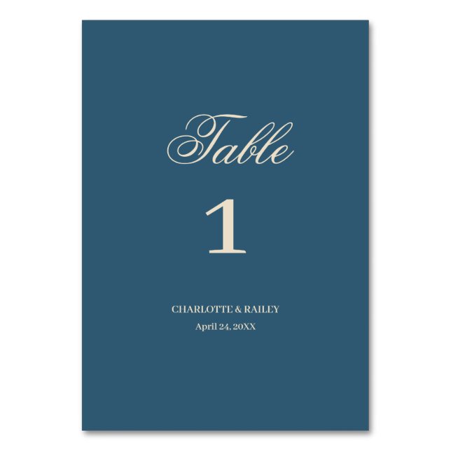 Numéro De Table Mariage Blanc de la Marine (Par défaut)