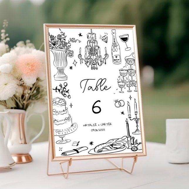 Numéro De Table Mariage blanc et noir (Créateur téléchargé)