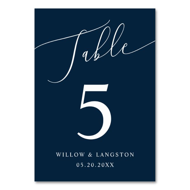 Numéro De Table Mariage bleu bleu bleu marine (Dos)