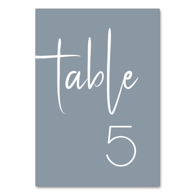 Numéro De Table Mariage bleu Dusty (Par défaut)