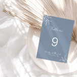 Numéro De Table Mariage bleu Dusty minimum formel<br><div class="desc">Ce mariage bleu poussiéreux et classique est parfait pour un mariage rustique. Le design présente des herbes sauvages aquarelles dans un arrière - plan bleu poussiéreux.</div>