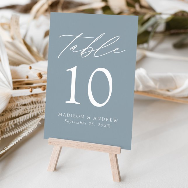 Numéro De Table Mariage bleu foncé moderne (Créateur téléchargé)
