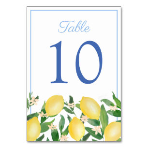 Numéro De Table Mariage bleu poudré Positano Lemons