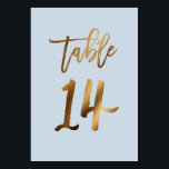 Numéro De Table Mariage bleu poussiéreux en feuille d'or numéro de<br><div class="desc">Il s'agit d'un magnifique produit avec feuille d'or lettre main avec design bleu poussiéreux. Vous pouvez modifier la couleur en modifiant la couleur arrière - plan.</div>