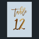 Numéro De Table Mariage bleu poussiéreux en feuille d'or numéro de<br><div class="desc">Il s'agit d'un magnifique produit avec feuille d'or lettre main avec design bleu poussiéreux. Vous pouvez modifier la couleur en modifiant la couleur arrière - plan.</div>
