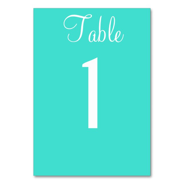 Numéro De Table Mariage bleu turquoise N° de tableau (Par défaut)