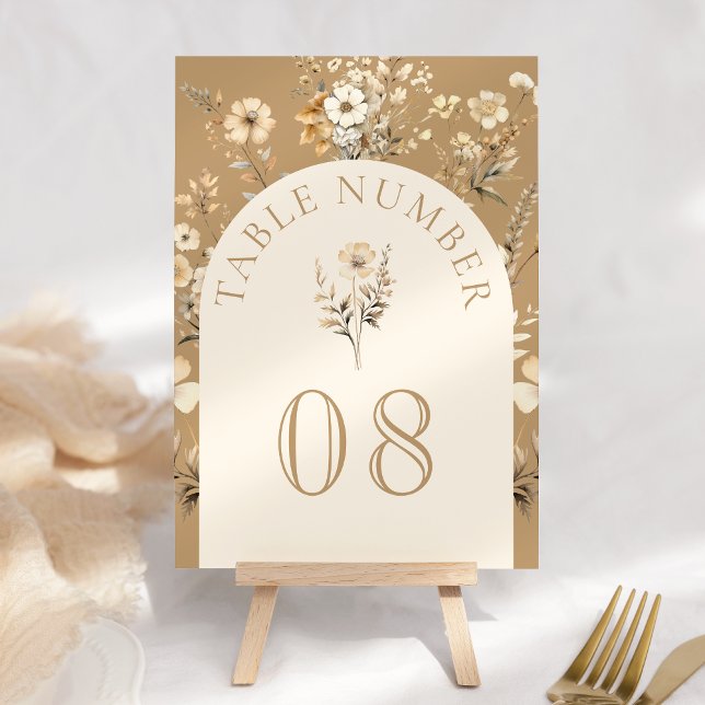 Numéro De Table Mariage Bohème de Fleurs Sauvages d'Automne (Créateur téléchargé)
