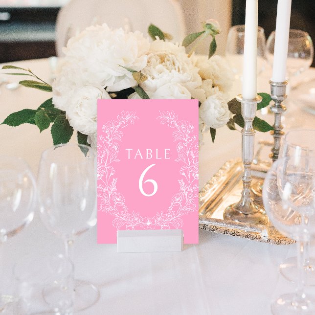 Numéro De Table Mariage bohème rose chaud (Créateur téléchargé)