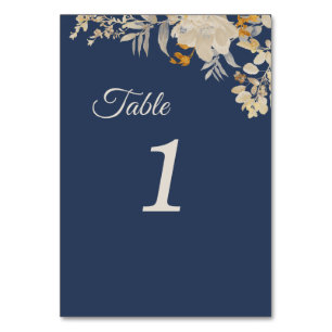 Numéro De Table Mariage Boho d'automne bleu poussiéreux Numéro de 