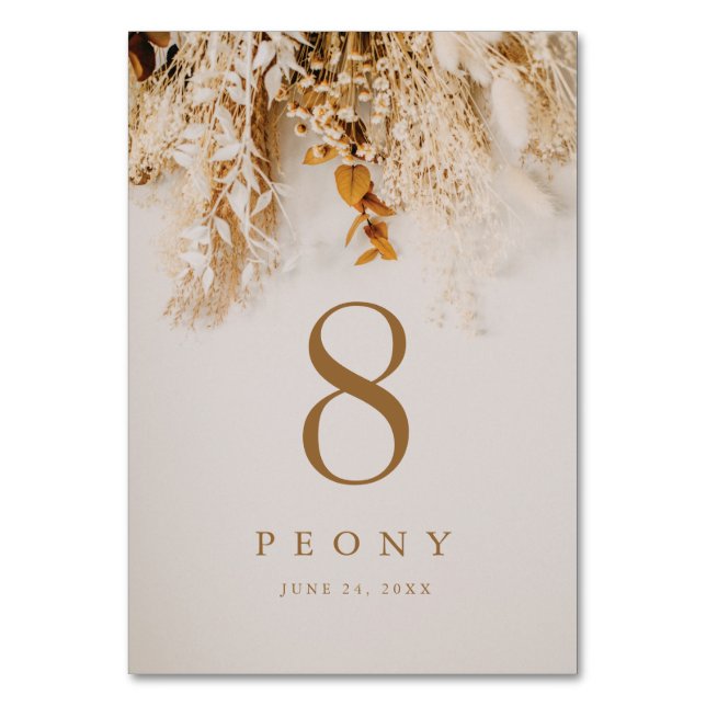 Numéro De Table Mariage Boho Fall Flowers (Par défaut)