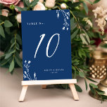 Numéro De Table Mariage Boho Fleur sauvage de la marine russe<br><div class="desc">Ce design élégant mais rustique de numéro de table de mariage dispose d'un joli arrière - plan bleu marine avec des fleurs sauvages dessinés à la main et une typographie élégante. Le design est le même de part et d'autre. Consultez notre collection de Fleurs sauvages rustiques pour la coordination des...</div>