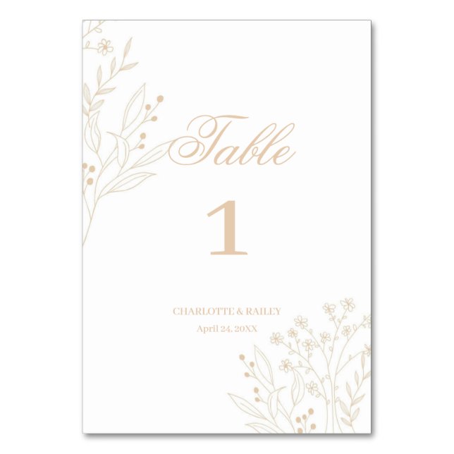 Numéro De Table Mariage Boho Floral Corner beige (Par défaut)