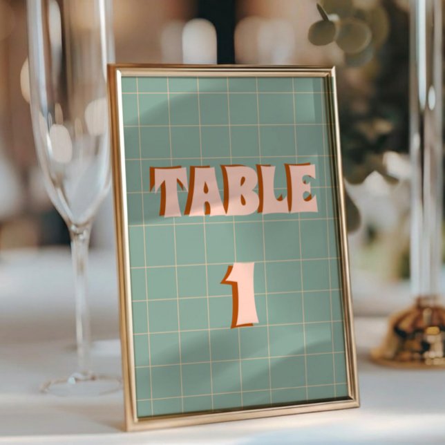 Numéro De Table Mariage Boho Super coloré rétro (Créateur téléchargé)