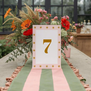 Numéro De Table Mariage Boho Super coloré rétro