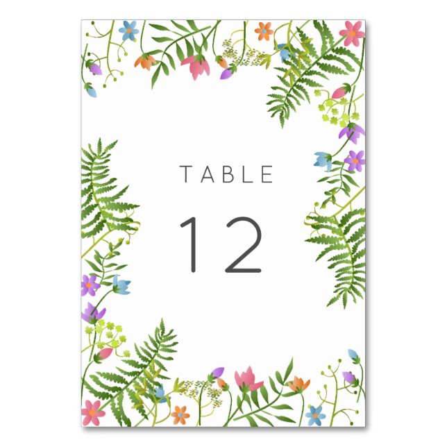 Numéro De Table Mariage botanique de pays fleur sauvage (Par défaut)