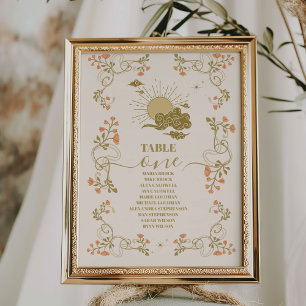 Numéro De Table Mariage botanique mystique vintage