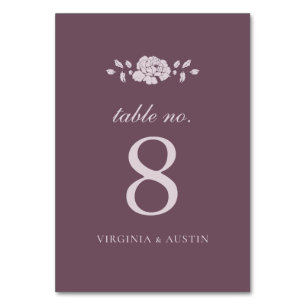 Numéro De Table Mariage Botanique Vintage Bourgogne