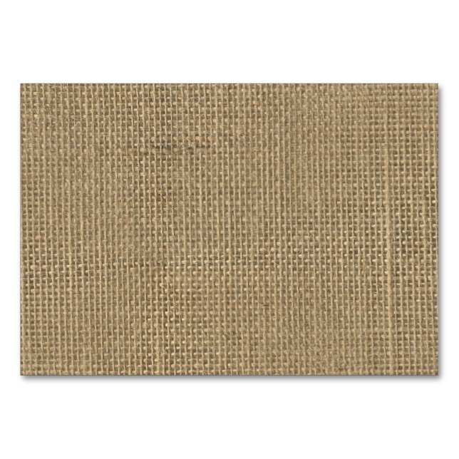 Numéro De Table Mariage Cabine naturel beige Tan Jute Burlap-Russe (Devant)