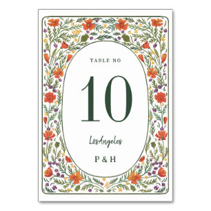 Numéro De Table Mariage California Poppies