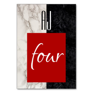 Numéro De Table Mariage Calligraphie Rouge