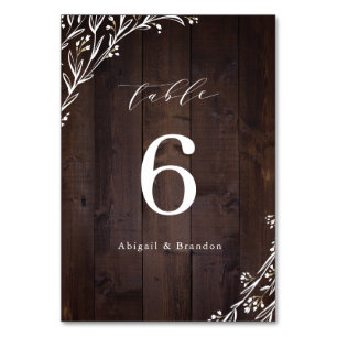 Numéro De Table Mariage campagnard Floral Boho Rustique Grange Boi
