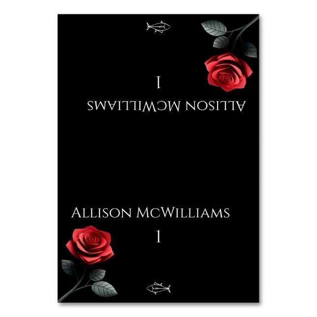 Numéro De Table Mariage Cartes-Poisson rose rouge simple (Par défaut)