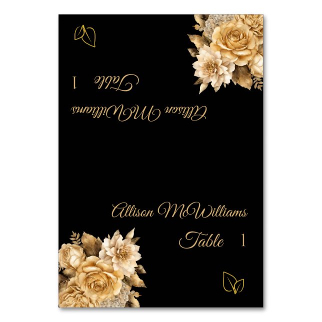 Numéro De Table Mariage Cartes-Végétarien-Or Elégance- (Par défaut)